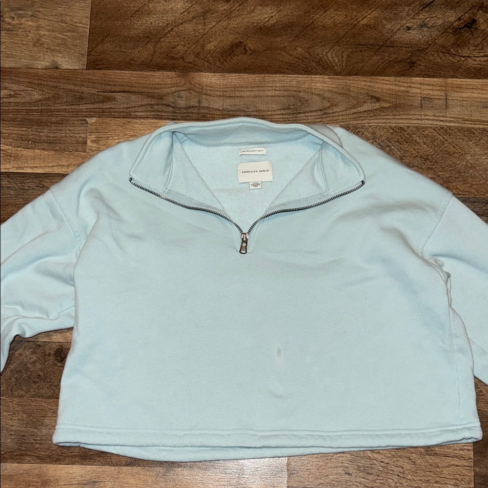 American Eagle Outfitters Light Blue Women's cropped sweater